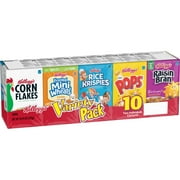 Kellogg's Variety Pack Cold Breakfast Cereal, Single Serve, 10.94 oz Tray, 10 Count