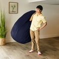 thumbnail image 6 of Big Joe Lotus Foam Filled Teardrop Bean Bag Chair with Removable Cover, Navy Plush, Soft Polyester, 4 feet Big, 6 of 10