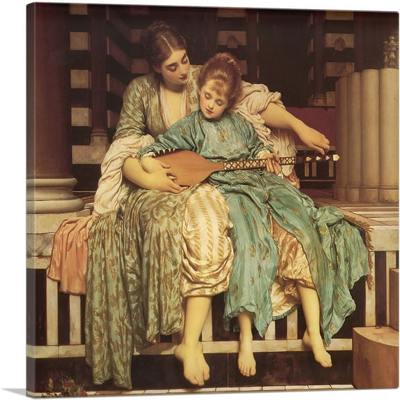 ARTCANVAS Music Lesson 1884 Canvas Art Print by Frederic Leighton - Size: 18" x 18" (1.50" Deep)