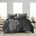 thumbnail image 1 of Dee's Collection Full/Queen Size 3 Psc Microfiber Duvet Cover Solid -Dark Grey, 1 of 6
