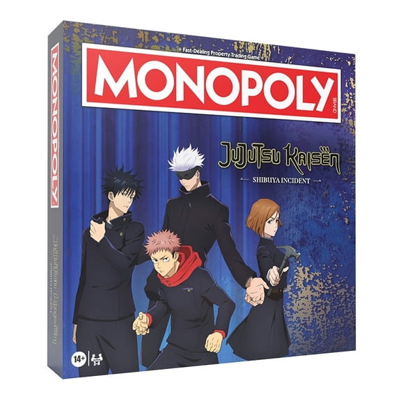 MONOPOLY: Jujutsu Kaisen Edition Board Game, Buy Sell Trade Locations from the Shibuya Incident Arc, Featuring 6 Custom Tokens: Yuji Itadori, Panda, Satoru Gojo & More