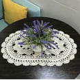 thumbnail image 4 of 11X19 Inch 100% Cotton Handmade Lace Crochet Oval Table mats Placemats Doily Doilies, 4 of 7