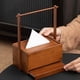 thumbnail image 1 of Caja de pañuelos de bambú cuadrada Caja de pañuelos rectangular Portabilidad Soporte de pañuelos de bambú para salones de té Sala de estar Oficina, 1 of 8