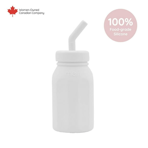 Melii Silicone Milk Bottle with Straw 6 oz for Babies and Toddlers