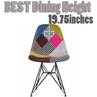 2xhome Multicolor Patchwork Ann Modern Upholstered Eames Style Side Fabric Chair Patchwork Multi-pattern Black Eiffel... by 2xhome