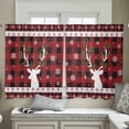 thumbnail image 5 of Christmas Sheer Curtains 45 Inch Length 2 Panels Set, Semi Transparent Voile Rod Pocket Curtains for Living Dining Room Bedroom Drapes Xmas Elk Red Black Plaid Snowflake, 5 of 8