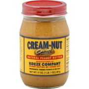 Koeze Cream-Nut Smooth Natural Peanut Butter, 17 oz, (Pack of 12)