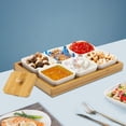 thumbnail image 4 of Miumaeov 6 Pcs Ceramic Snack Serving Tray Square Removable Compartment Tray Serving Moisture-Proof Bowls with Bamboo Lids and Pallets for Home Kitchen Snacks Condiments Appetizers, 4 of 17