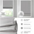 thumbnail image 6 of JERFIT Cordless Roman Shade for Windows, Taupe Basketweave Textured Fabric, Room Darkening Thermal Insulation Blackout Window Treatment, Inside or Outside Mount, 33" W x 64" L, 6 of 10