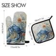thumbnail image 2 of 2 PCS Oven Baking Gloves Set Heat Resistant Oven Mitt & Pot Holder Set Cooking Mitts Kitchen Home Supplies Blue Crab and Shells, 2 of 5
