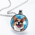 thumbnail image 2 of Corgi Elegant Glass Circular Pendant Necklace - Handcrafted Jewelry for Women, 2 of 5