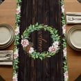 thumbnail image 5 of Table Runners 90 Inches Long Dress Scarves, Spring Botanical Farmhouse Coffee/Dining/Kitchen Table Runner for Living Room, Garden Birds Floral Leaves Brown Wood 13x90 Inch, 5 of 9