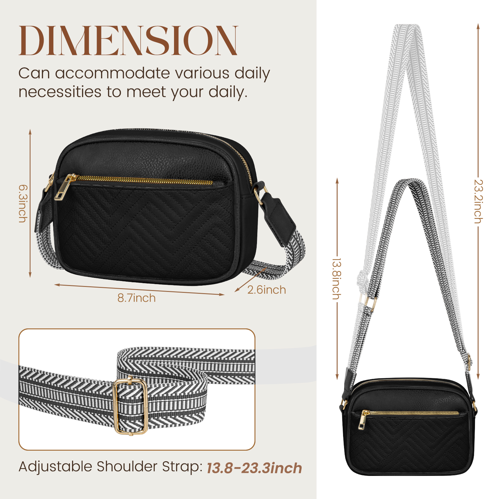 Dakomm Quilted Vegan Leather Crossbody Bag photo 2