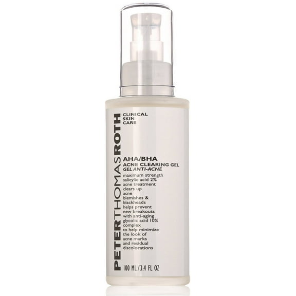 ($54 Value) Peter Thomas Roth AHA/BHA Acne Treatment Clearing Gel, 3.4 Oz