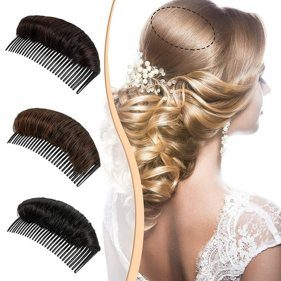 Ludlz Wig Cushion Volume Hair Base Set Styling Insert Braid Tool Hair Bump Up Comb Clip Sponge Bun Hair Pad Accessories for Women Girls DIY Hairstyle