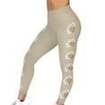 thumbnail image 2 of Pants for Women Sports Fitness Pants Solid Color Leggings Casual Tight Fitting Yoga Pants Stretch Pants,Womens Pants Beige M, 2 of 6