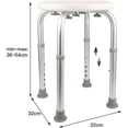 thumbnail image 4 of Tabouret de Douche à Cadre Solide, Léger et Portable, Assemblage Sans Outils Médicaux, Tabouret de Douche Réglable avec Embouts en Caoutchouc Antidérapants, Hauteur Réglable de 35,6 cm à 53,4 cm, 4 of 6