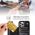 thumbnail image 3 of Phone Case Design for iP16 Pro Flip Folio Wallet Case with Credit Card Holder Slot PU Leather Cases Durable Kickstand Protective Cover for Women Men Girls 6.3 inch Blsck, 3 of 13