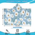 thumbnail image 2 of Lightblue Daisy Flower Green Leaves Pattern Hooded Bath Towel，60"x35" for Ages 3 To 12 Kids, Quick Dry Lightweight Soft Microfiber Hood Beach Towel Cover Up for Kids, 2 of 7