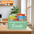 thumbnail image 6 of Wlnokfjo Snack Basket for Pantry & 5 Seal Clips - Snack Bin Organizer for Countertop - Imitation Linen Snack Storage Containers for Storing Chips, Pretzels, Cookies, Popcorn and more,Green, 6 of 9