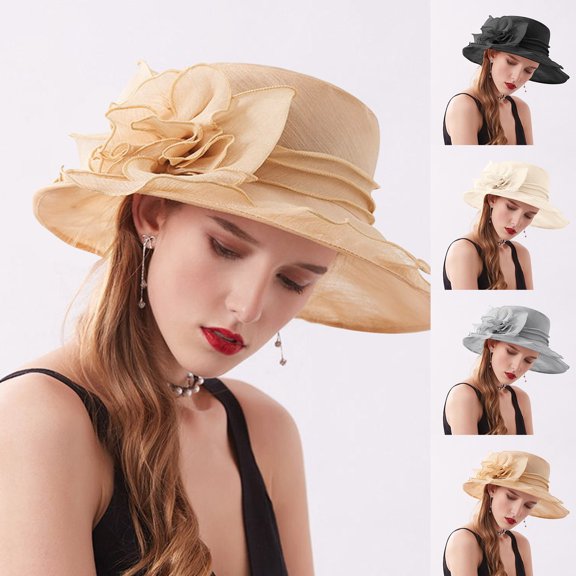 Straw Hats for Women Dress Wide Bridal Shower Sun Hats Hat Wide-Brim Casual Summer Womens Beach Sun Straw Hat
