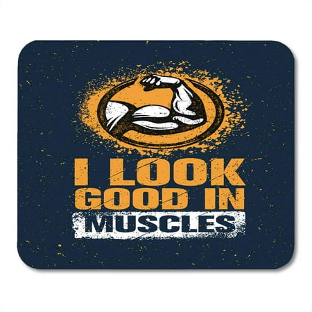 KDAGR I Look Good in Muscles Workout and Fitness Gym Motivation Quote Creative Custom Bicep Sign on Wall Mousepad Mouse Pad Mouse Mat 9x10