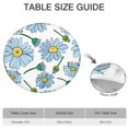 thumbnail image 6 of Elastic Round Tablecloth with Spring Floral Pattern, Daisy Design, Durable Polyester Cover for Daily Use or Parties, Fits 44-52 Inch Round Kitchen or Outdoor Tables, 6 of 7