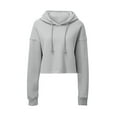 thumbnail image 4 of Cropped Hoodies for Women Oversized Baggy Solid Daily Loungewear Comfy Going Out Sports Hooded Sweatshirts for Fall Winter, 4 of 5