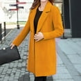 thumbnail image 3 of Women's Solid Color Double Long Sleeve Lapel Cardigan Coat For Autumn And Winter Snow Winter Jackets Women Wool Cycling Sweater Wool Short Winter Jackets Women Womens Wool Thermal Winter Jackets Women, 3 of 4