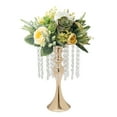 thumbnail image 4 of Gold 10x Wedding Table Crystal Flower Stands 35cm Gold Flower Vases Vase, 4 of 22