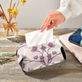 thumbnail image 5 of Purple Vines Tissue Box Cover Leather Square Rectangle Tissue Box Holder for Bathroom Living Room Desk Office Decor, 5 of 7