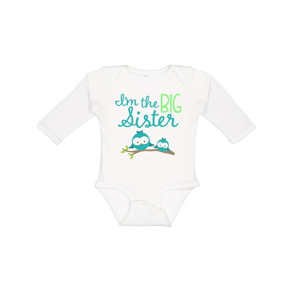 Inktastic i'm the big sister Girls Long Sleeve Baby Bodysuit