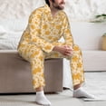 thumbnail image 7 of Sikiie Autumn Fall Yellow Leaves Mens Pajama Set, Soft Warm Long Sleeve Sleepwear, Cozy Button-Down Pjs for Men-X-Large, 7 of 7