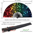 thumbnail image 4 of Grand Ventail De Mains Pliable En Bambou Pour Homme/femme Avec Tui En Tissu Pour Danse, Musique, Spectacle, Dcoration, Cadeau Disco Lights Dots, 4 of 5