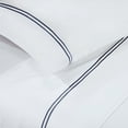 thumbnail image 6 of Superior Fieldstone Embroidered Cotton Bed Sheet Set, Twin XL, White/Navy Blue, 6 of 10