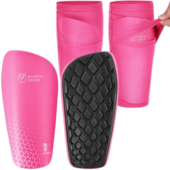 Espinilleras de fútbol Northdeer para niños y niñas (rosa M)