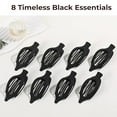 thumbnail image 6 of 8 Pack Black French Flat Hair Clips for Women – Large Matte No-Slip Claw Barrettes for Thick & Thin Hair, Strong Hold Styling Accessories, 6 of 7