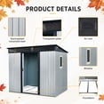 thumbnail image 4 of CarButler 8x6ft Metal Outdoor Storage Shed with Window and Transparent Plate, Lockable Sliding Doors for Garden Backyard Patio White, 4 of 7