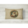 thumbnail image 3 of Pomeranian Christmas Flowers Throw Pillow 12 in x 16 in, 3 of 4