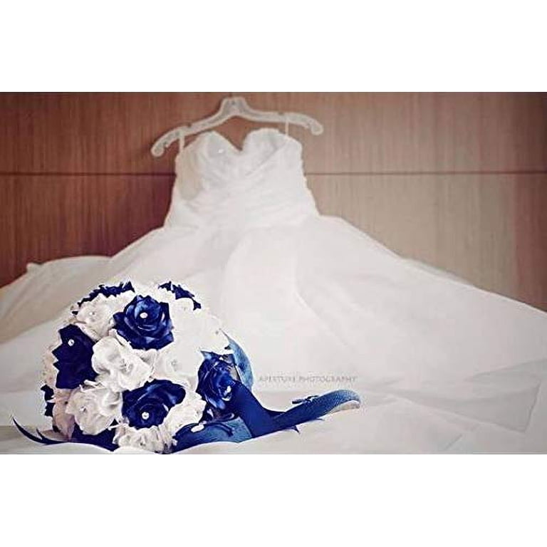 10" Bridal Bouquet - Royal Blue White with Ribbon and Rhinestone - Silk Flower - Walmart.com 10" Bridal Bouquet - Royal Blue White with Ribbon and Rhinestone - Silk Flower - Walmart.com
