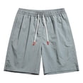 thumbnail image 4 of Hurxie Men's Casual 7 Inch Shorts Twill Drawstring Summer Beach Stretch Golf Shorts with Pockets Gray,4XL, 4 of 5