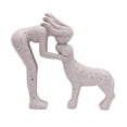 thumbnail image 2 of Dog Figurine Women and Dog Statue Sculpture Resin Material Ideal for Pet Lovers Living Room Shelf Decoration, 2 of 9