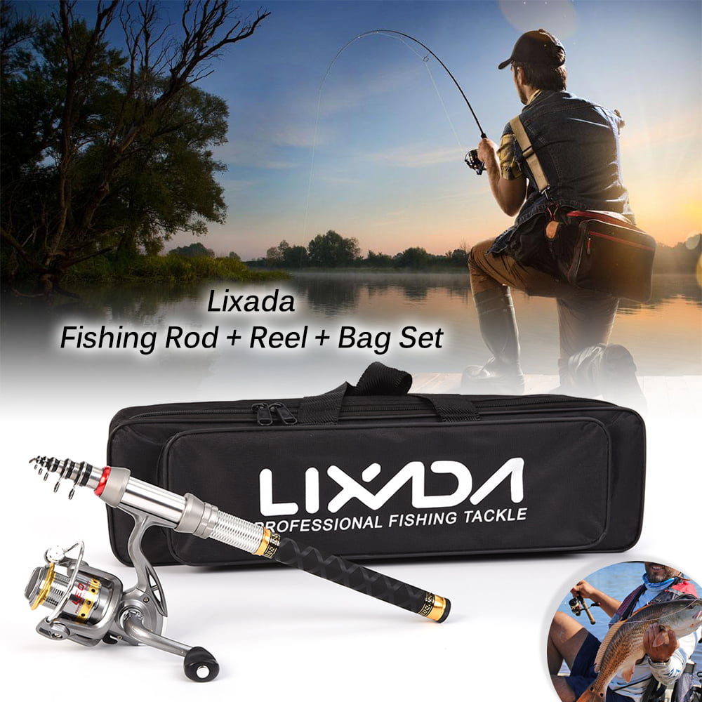 Details about   Fishing Rod Reel Combo Telescopic Pole Spinning Reels Fishing Carrier Bag L1X2 