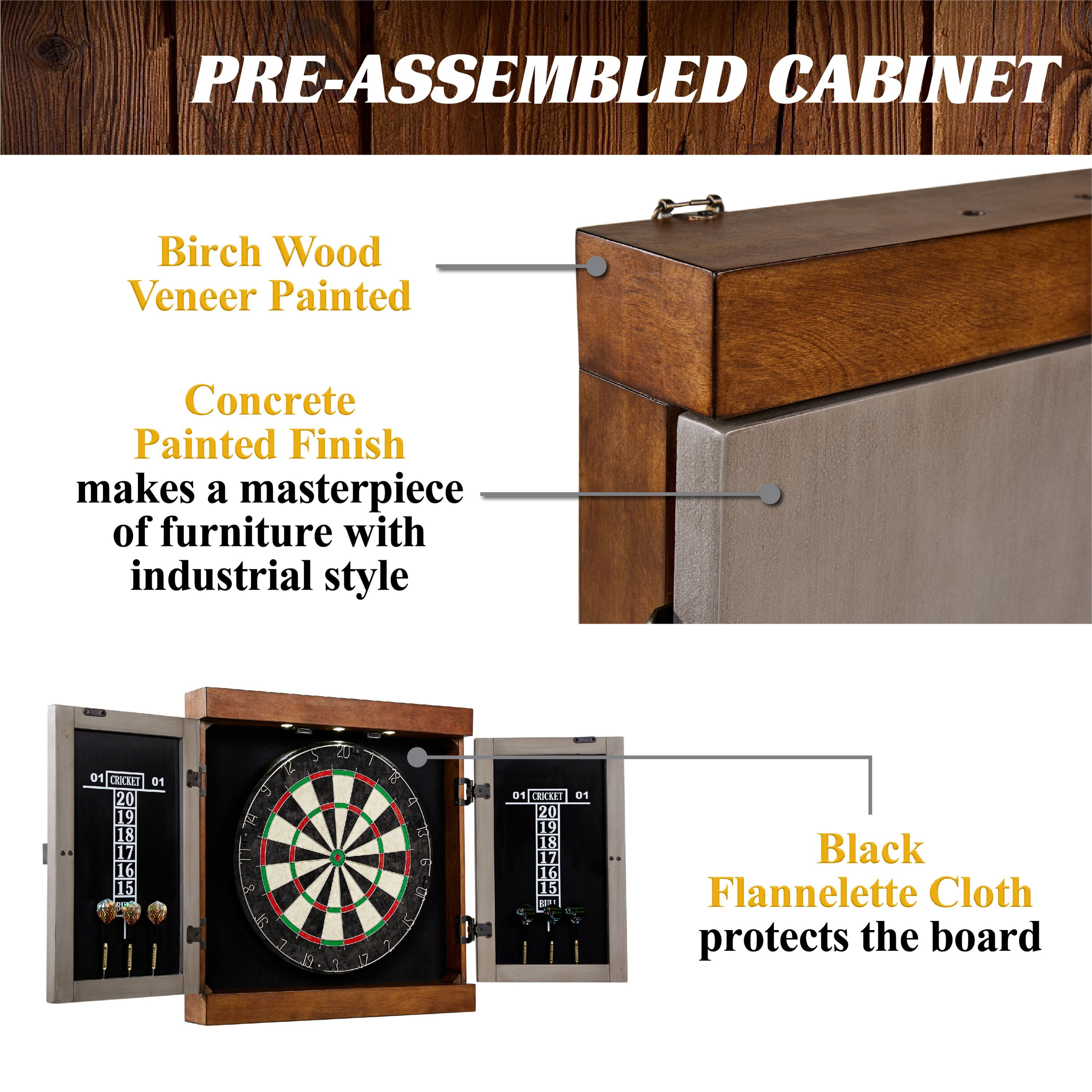 Barrington Tribeca Collection Premium Bristle Dartboard Cabinet