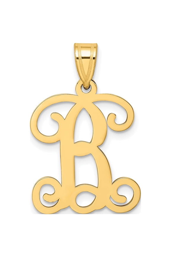 Sterling Silver Gold-plated Letter B Initial Pendant SSGold Material Primary Charming Stunning Sleek An unforgettable keepsake to treasure forever