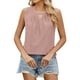 thumbnail image 1 of Camiseta sin mangas de color liso con cuello redondo y pliegues de encaje para mujer - Detalles femeninos, lavable a máquina, tallas S-XXL, contorno de pecho 93-119 cm, 1 of 8