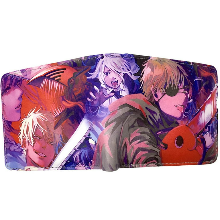 Puloru Men Women Bifold Wallet Cartoon Anime Large Credit Card Holder