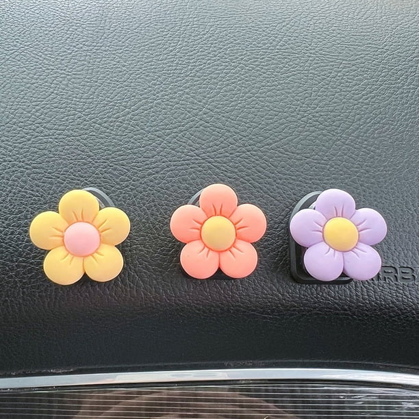 Lindo pequeño gancho de flor para coche, decoración, almacenamiento para coche, gancho pequeño multifunción, mini gancho adhesivo