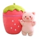 thumbnail image 5 of Lindo juguete de peluche de fresa que se convierte en un animal decorativo para el hogar. Cerdo de 30 cm., 5 of 9