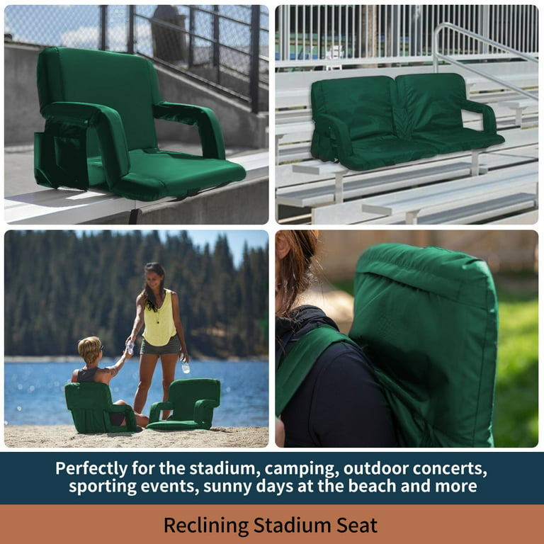 Stadium Chairs for Bleachers with Back Support by Outdoor Leisure Products,  Large Ultra-Padded Seat for Complete Comfort, Easy Carry Handle with  Adjustable Shoulder Strap 